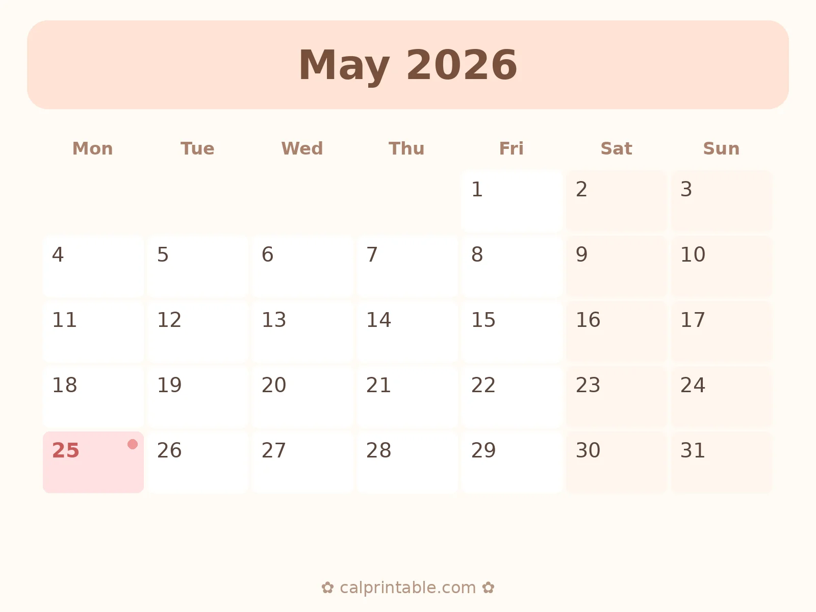 May & June 2026 Calendar — printable